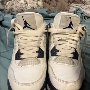 Air Jordan White and Navy Sneakers